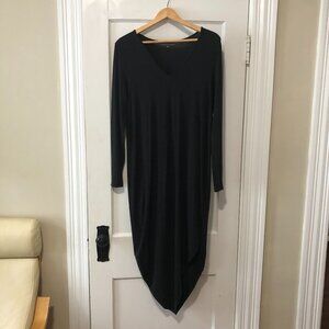 Universal Standard Long Sleeve V Neck Geneva Dress Black 4XS